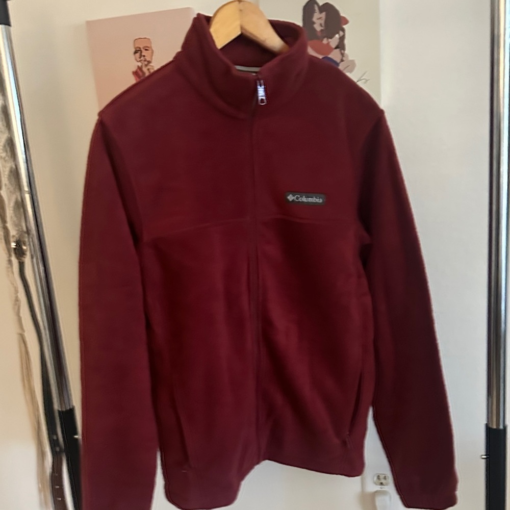 Columbia Deep Red Zip-Up Fleece Sweater BNWOT